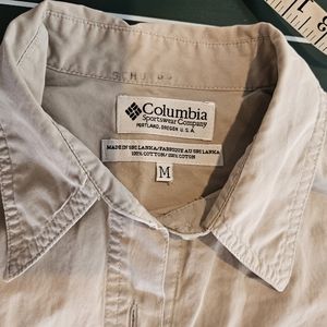 COLUMBIA LONG SLEEVE BEIGE SHIRT M